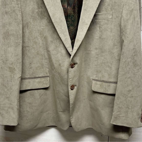 Lauren Ralph Lauren Corduroy Sport Blazer Jacket Mens 48R Tan Lined Stretch - Picture 3 of 12